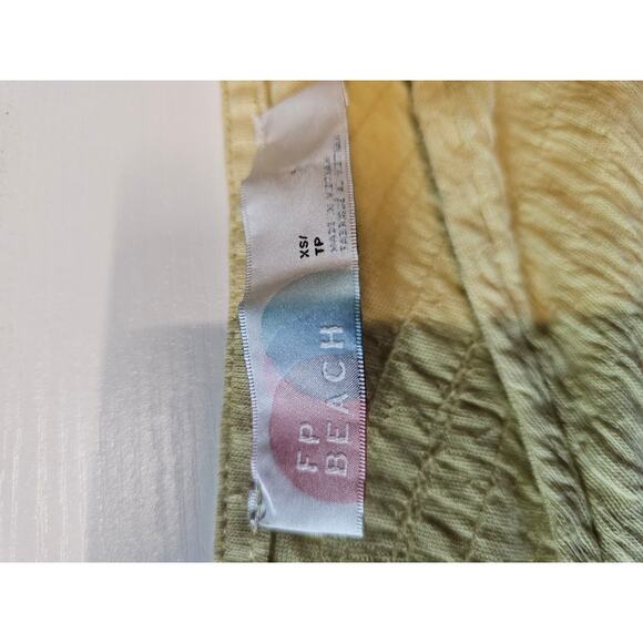 Free People beach Bayside western boho relaxed mini dress yellow Size XS 3609 - Picture 6 of 10